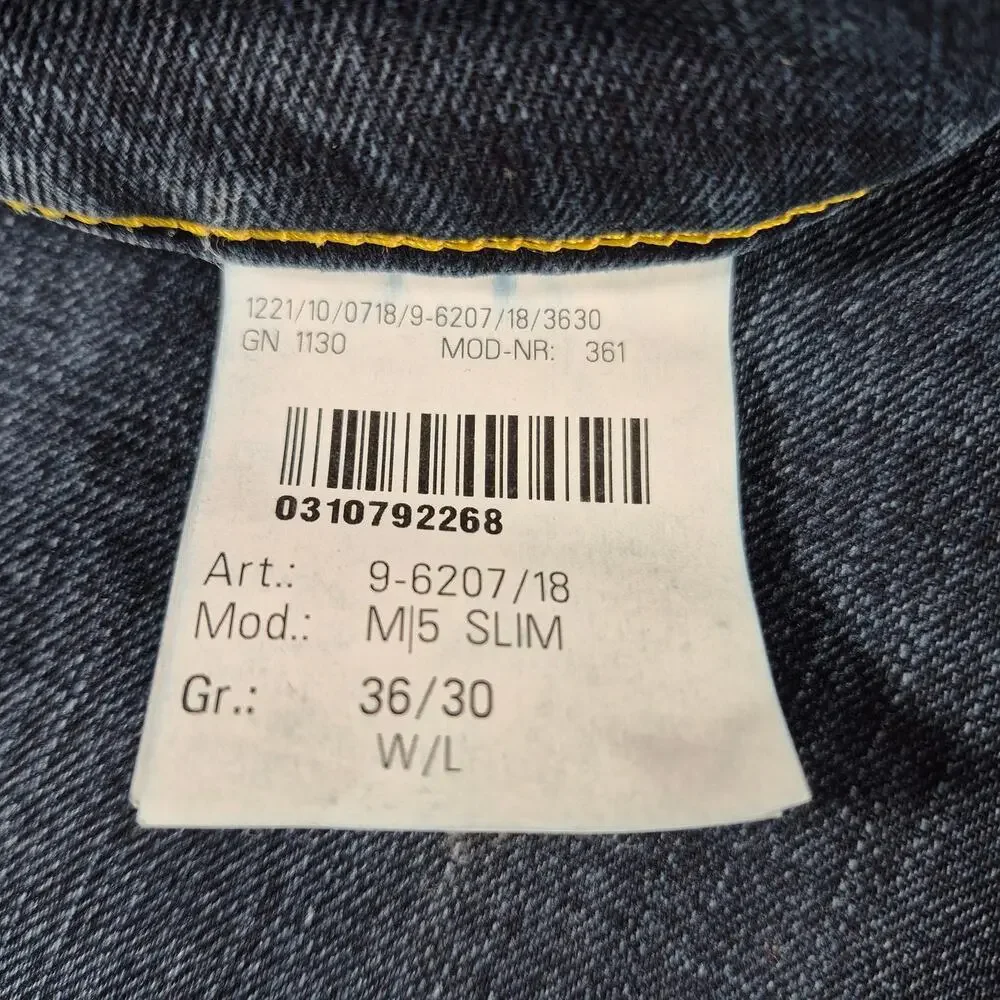 M5 by Meyer Blue Denim Jeans Men's Slim 36 x 30